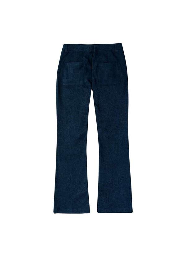 Hering - Calça Feminina Básica Flare em Linho Azul-Marinho 2