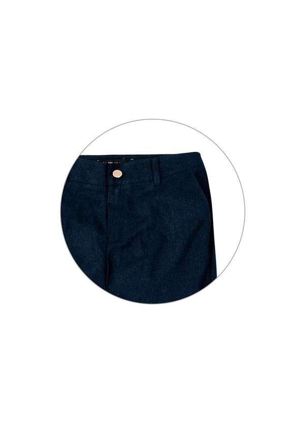 Hering - Calça Feminina Básica Flare em Linho Azul-Marinho 3