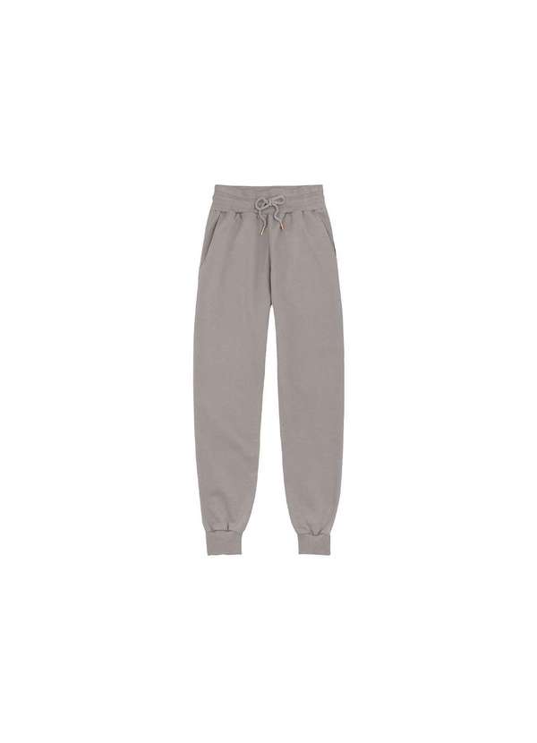 Hering - Calça Feminina em Moletom Peluciado Jogger Cinza 2