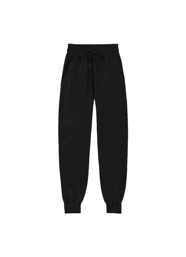 Hering - Calça Feminina em Moletom Peluciado Jogger Preto 2