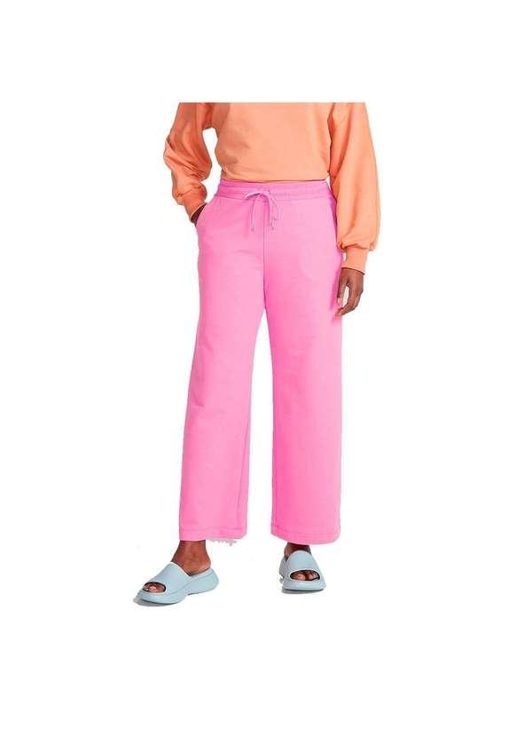 Hering - Calça Feminina Flare em Moletom sem Pelúcia Rosa-Chiclete
