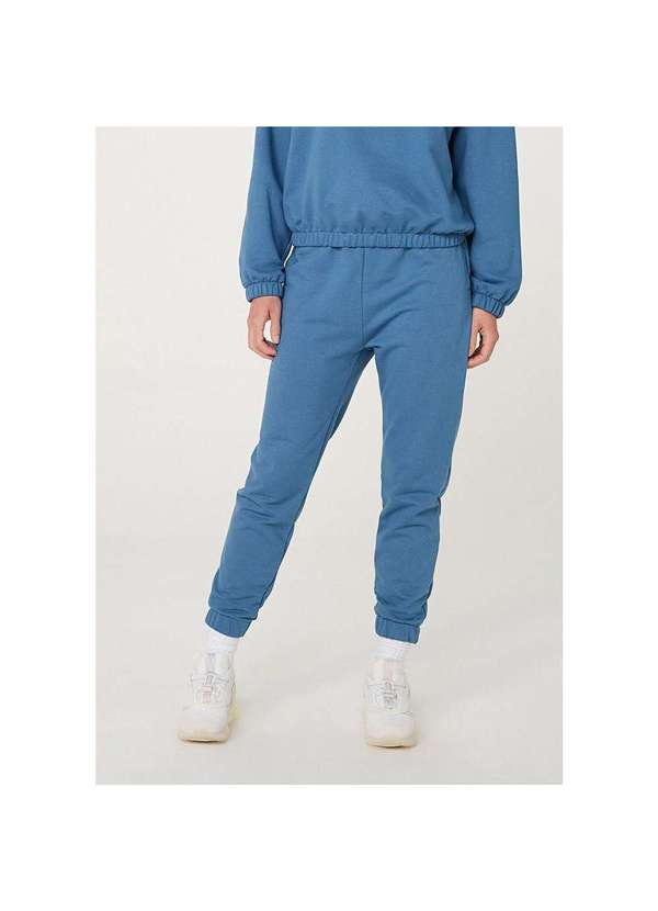 Hering - Calça Feminina Jogger em Moletom Azul