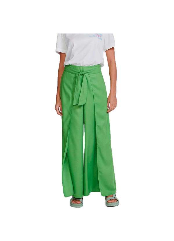 Hering - Calça Feminina Pantalona Cintura Alta Envelope Verde 1
