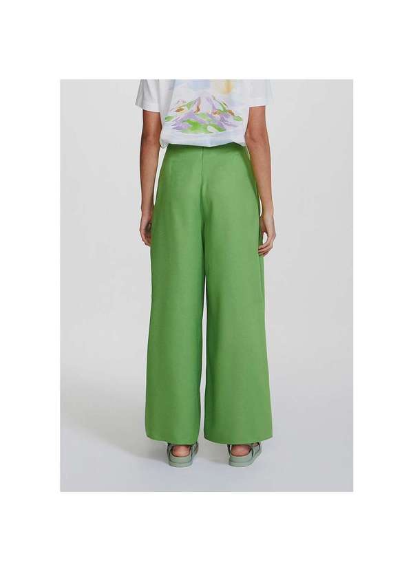 Hering - Calça Feminina Pantalona Cintura Alta Envelope Verde 2