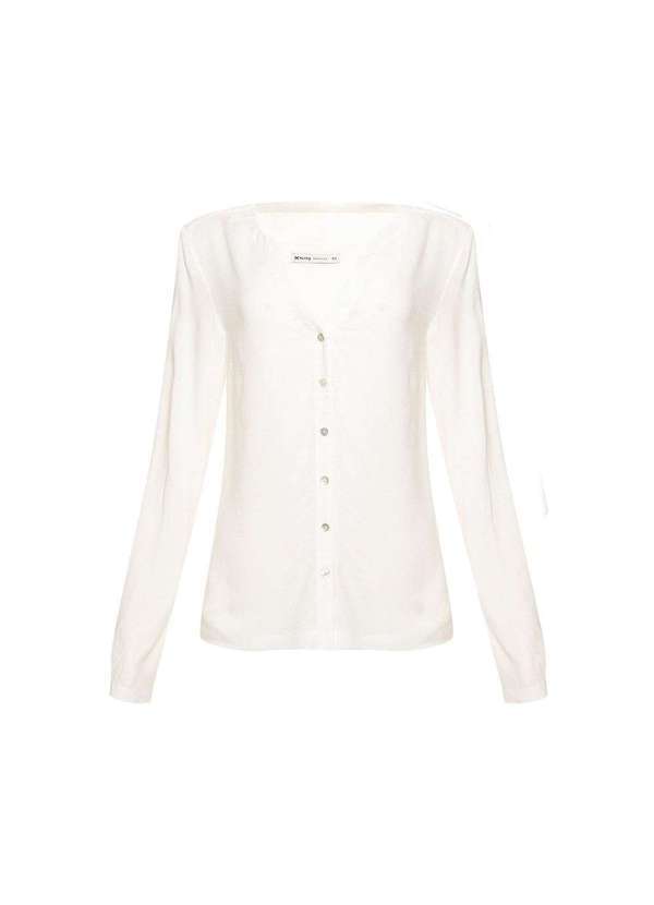 Hering - Camisa Feminina Básica em Tecido de Viscose Maquinetada Hering Off-White