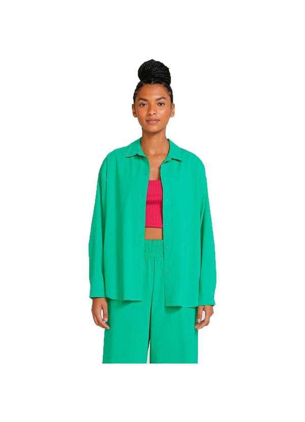 Hering - Camisa Feminina Manga Longa Verde