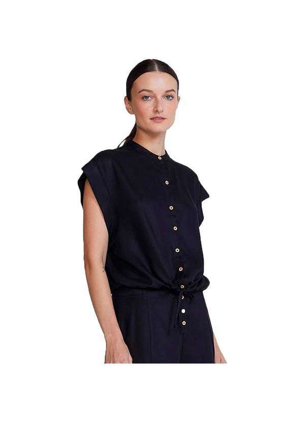 Hering - Camisa Feminina sem Manga Preto