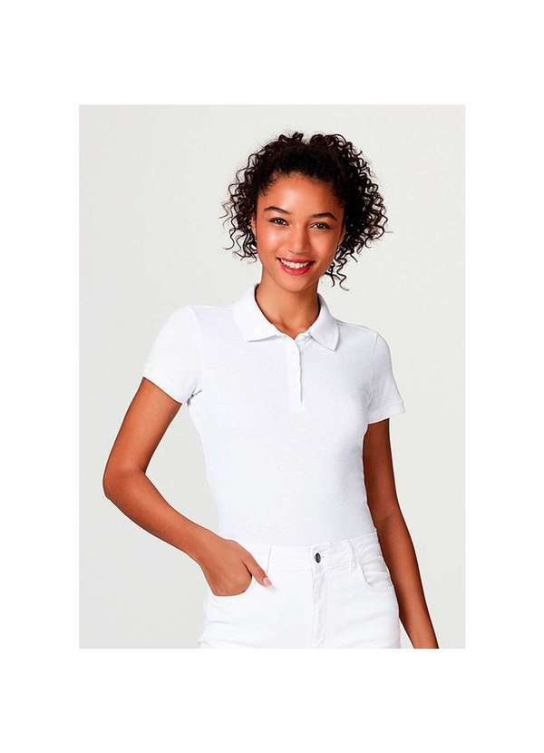 Hering - Camisa Polo Básica Feminina em Malha Piquet Branco