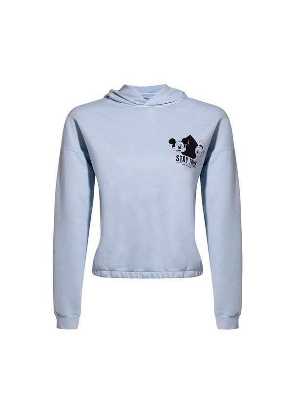 Hering - Blusão Feminino em Moletom Mickey And Friends Azul
