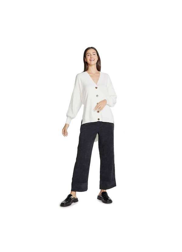 Hering - Cardigan Feminino em Tricô com Botão Branco