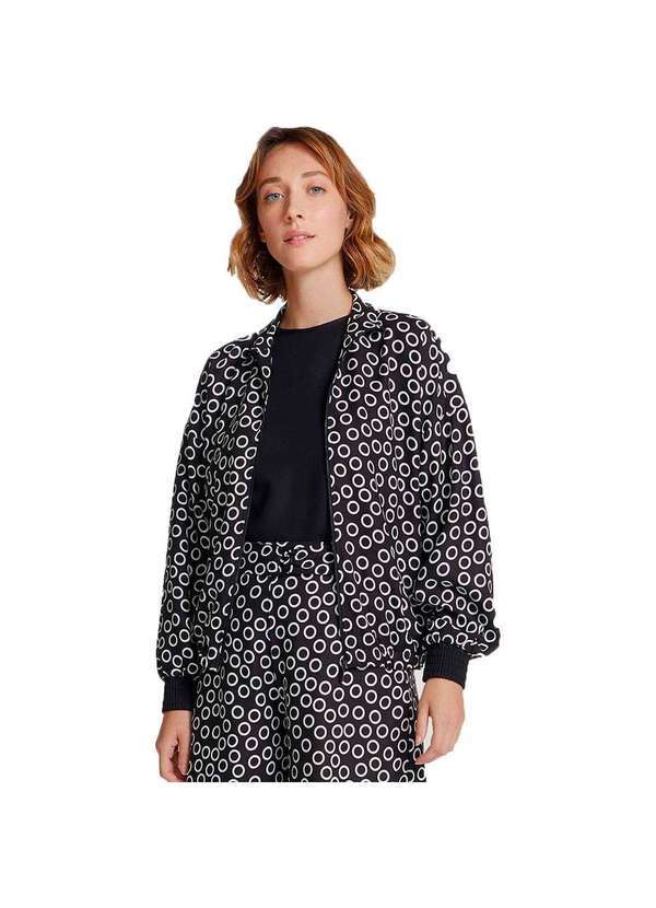 Hering - Jaqueta Bomber Feminina em Tecido de Viscose Preto