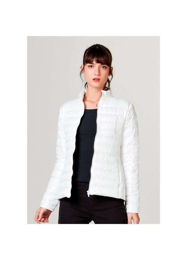 Hering - Jaqueta Feminina Básica Acolchoada com Forro Off-White