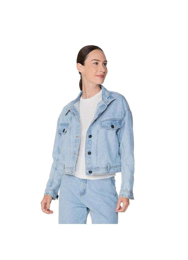 Hering - Jaqueta Jeans Feminina com Botões Azul