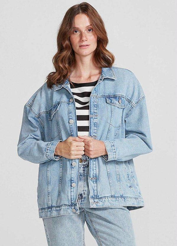 Moda Jaqueta Jeans Boyfriend Oversized Hering Jaqueta Jeans