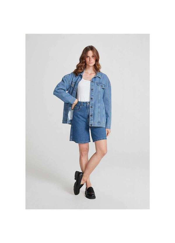 Hering - Jaqueta Jeans Feminina Oversized Azul