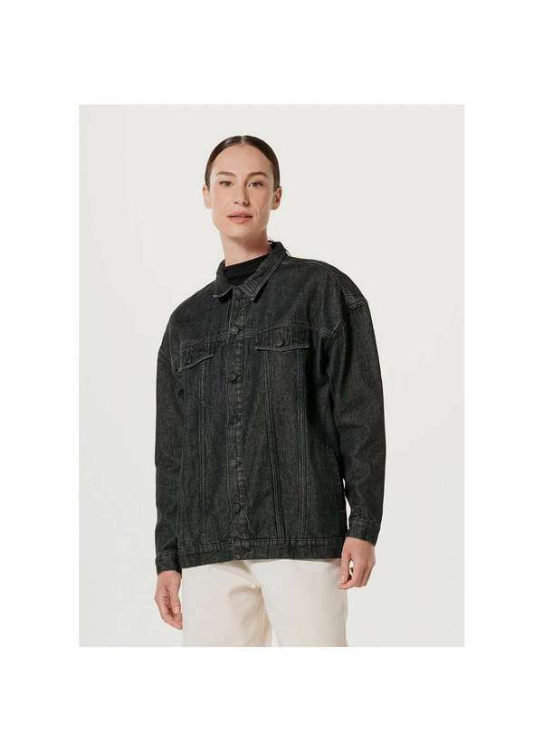Hering - Jaqueta Jeans Feminina Oversized Preto