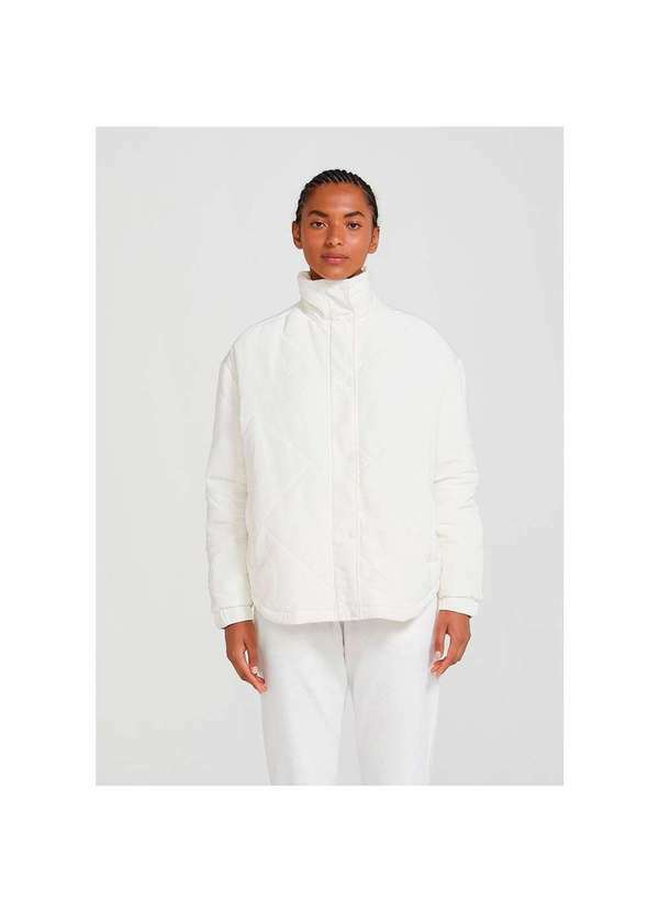 Hering - Jaqueta Puffer Matelassê Feminina Oversized Off-White