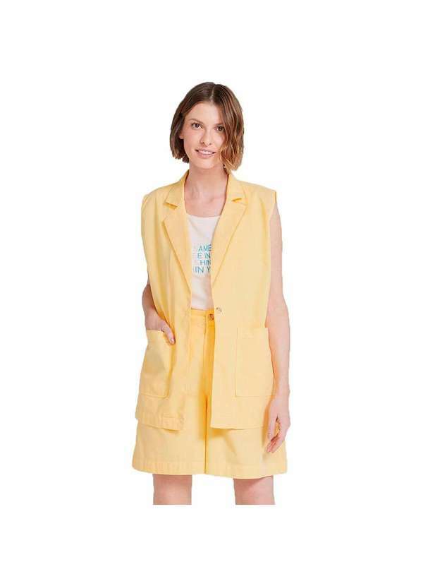 Hering - Colete Feminino Alongado Básico Amarelo