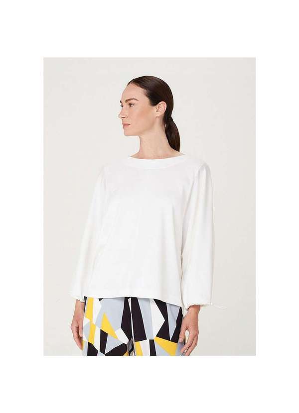 Hering - Blusa Feminina com Manga Bufante Branco