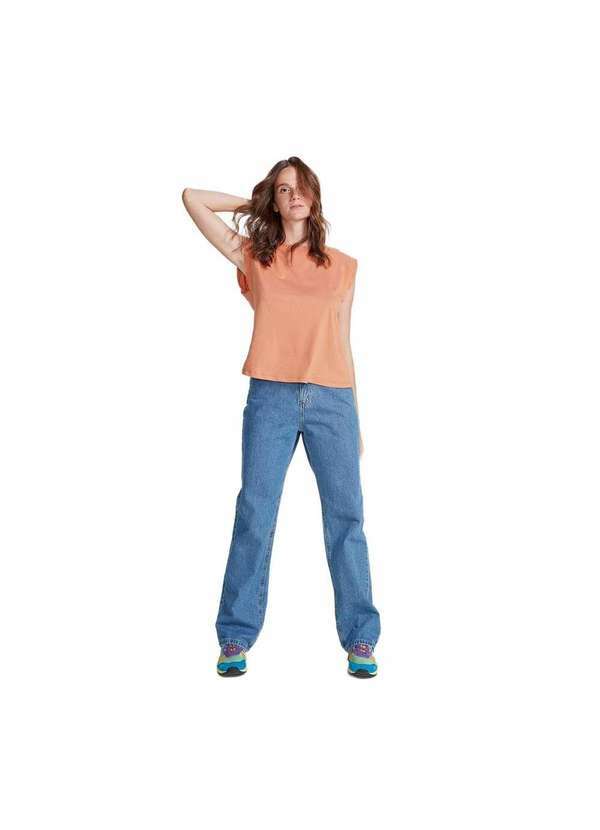 Hering - Calça Jeans Feminina Reta Cintura Super Alta Azul
