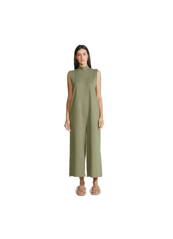 Hering - Macacão Feminino Amplo com Recortes Verde-Médio
