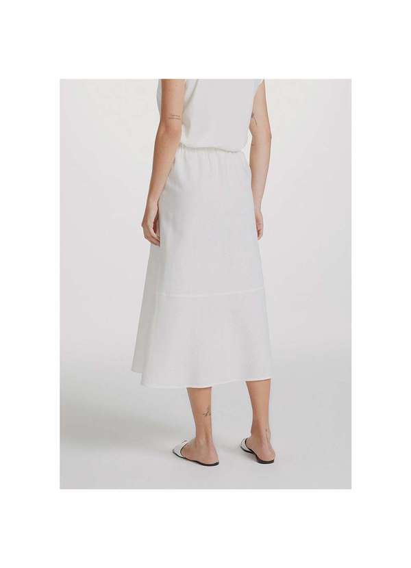 Hering - Saia Midi de Linho com Amarração Off-White 3