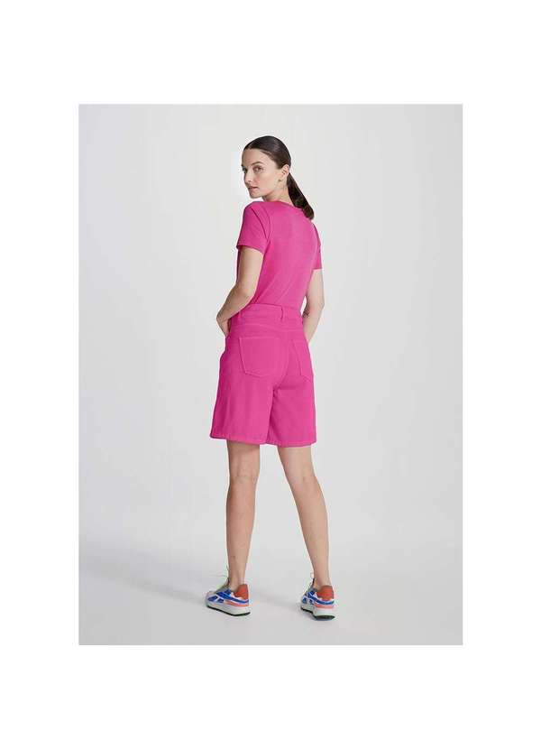 Hering - Bermuda Sarja Feminina Evasê Rosa 2