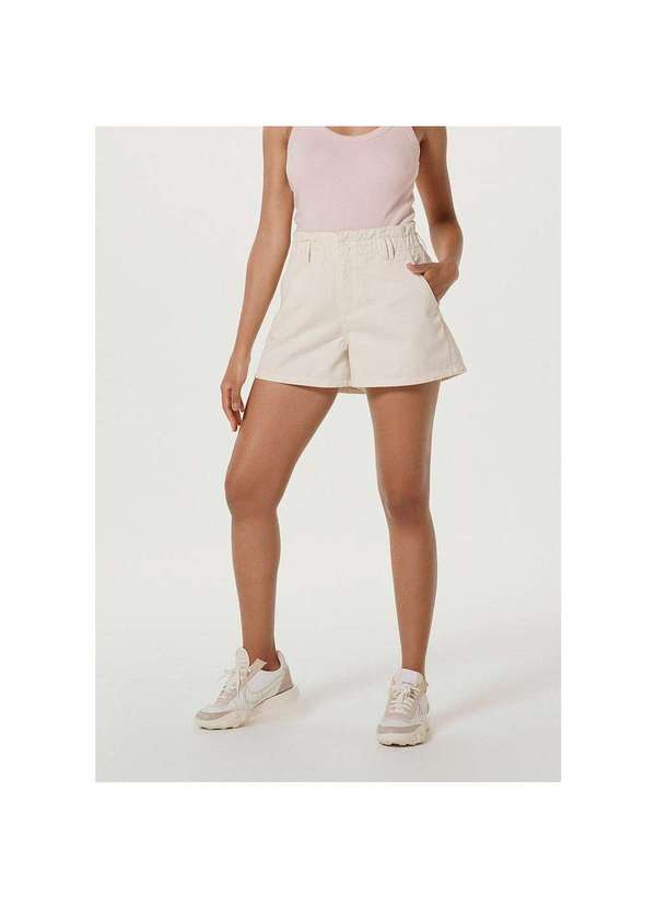 Hering - Shorts de Sarja Feminino Clochard Off-White