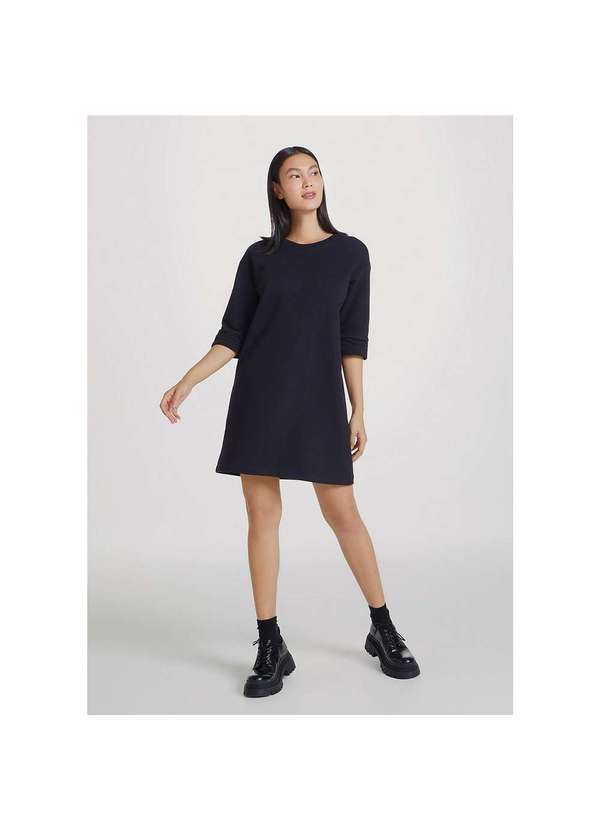 Looks Vestido De Moletom Preto Hering Vestido Curto Feminino Em