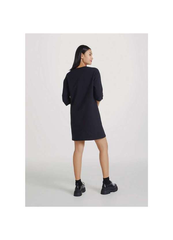 Hering - Vestido Curto Feminino em Moletom sem Pelúcia Preto 2