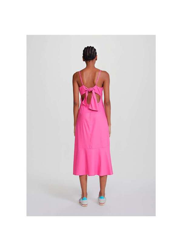 Hering - Vestido Midi com Babado Rosa-Chiclete 2