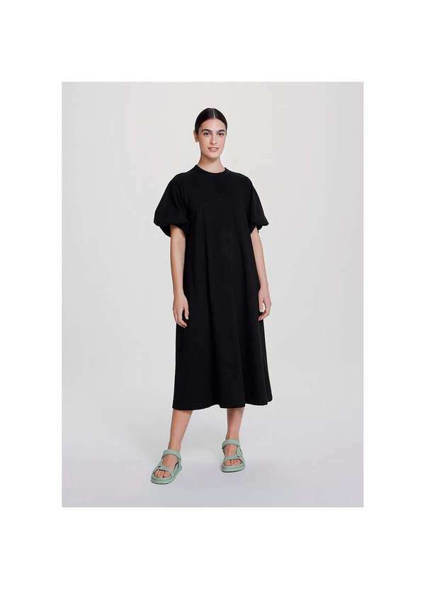 Hering - Vestido Midi Godê Básicos do Brasil Preto