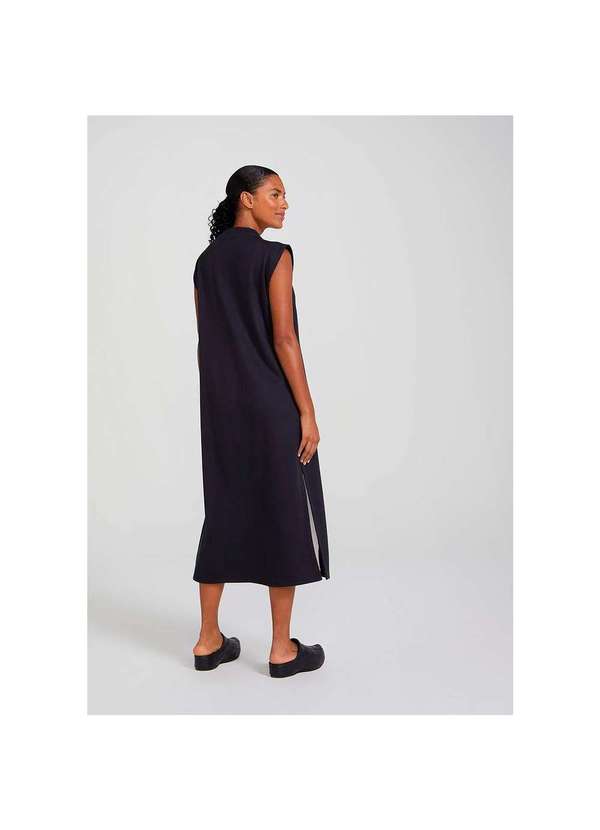 Hering - Vestido Midi Muscle Tee com Recortes Preto 3