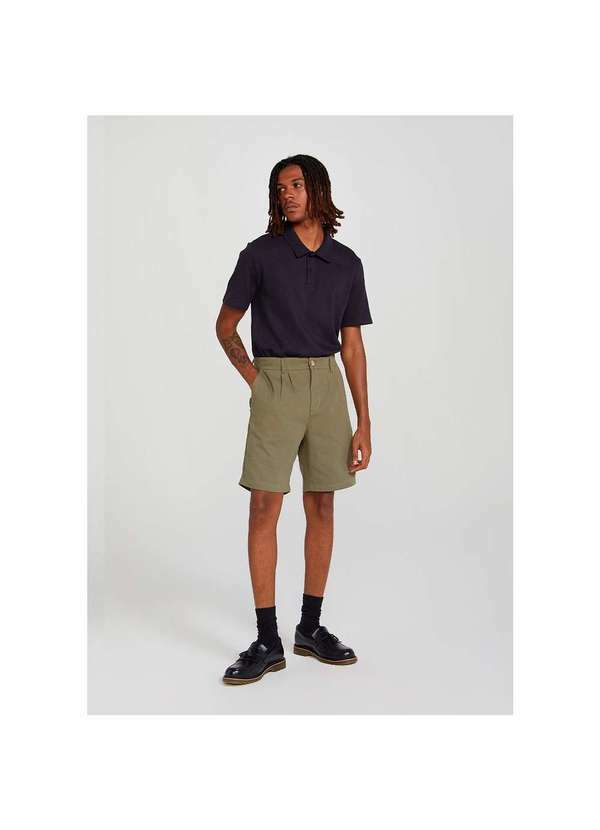 Hering - Bermuda Taper Masculina Básicos do Brasil Verde-Militar