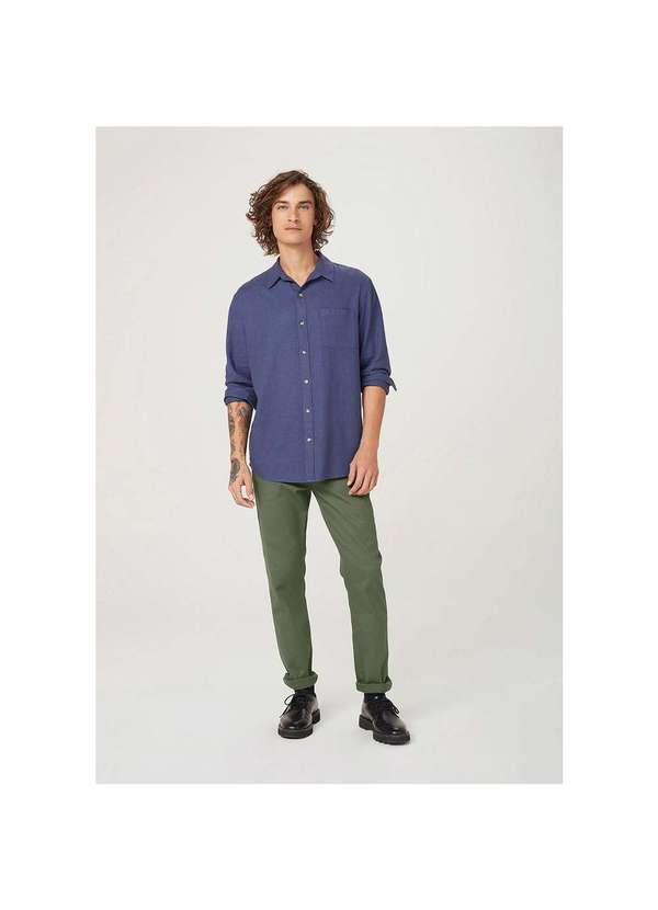 Hering - Calça Básica Masculina Chino com Elastano Verde 2