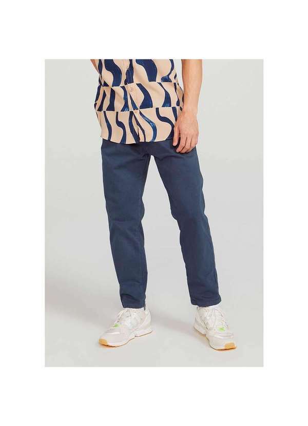 Hering - Calça Básica Masculina em Sarja Jogger Azul-Marinho
