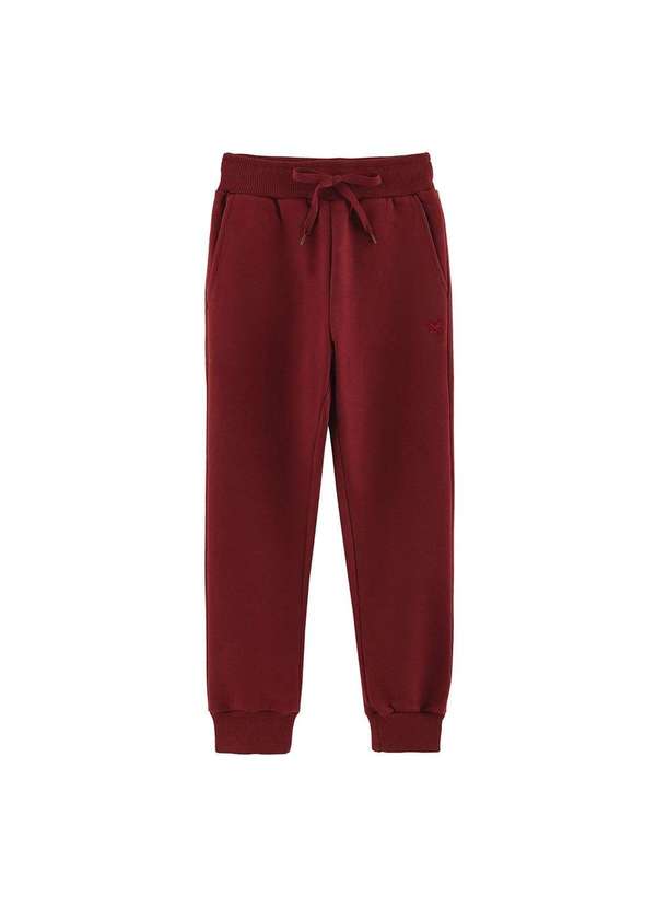 Hering - Calça Básica Moletom Infantil Unissex com Bolso Vermelho
