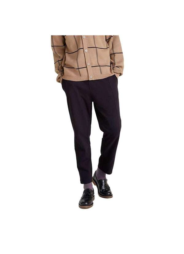 Hering - Calça em Moletom Masculina com Recortes Preto