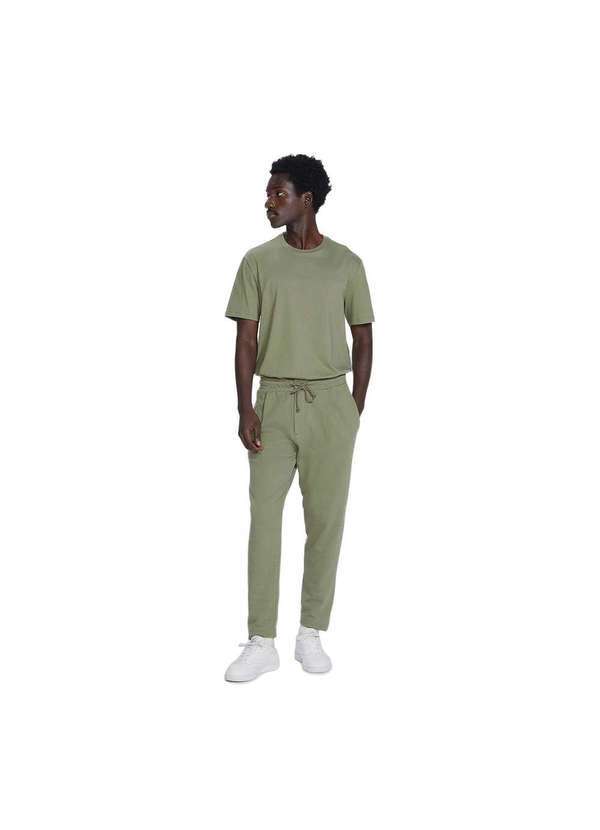 Hering - Calça em Moletom Masculina Taper Verde-Militar