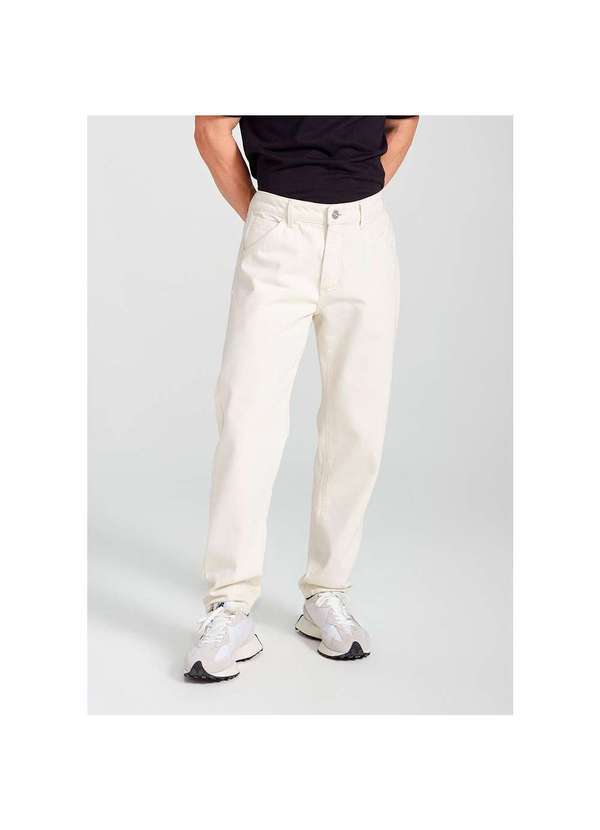 Hering - Calça em Sarja Masculina Regular Off-White
