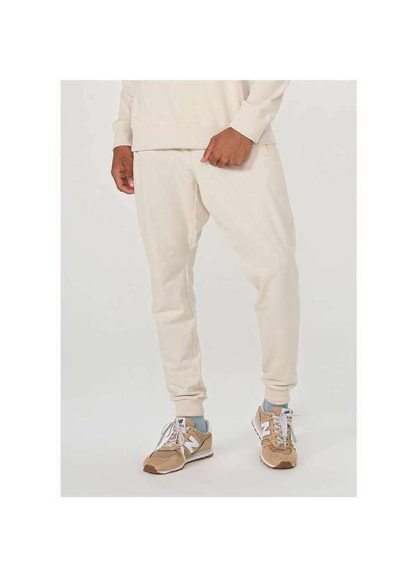 Hering - Calça Jogger Básica Masculina em Moletom Bege