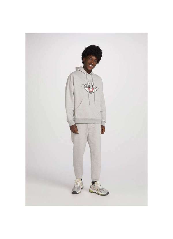 Hering - Calça Jogger Moletom Masculina Looney Tunes Cinza