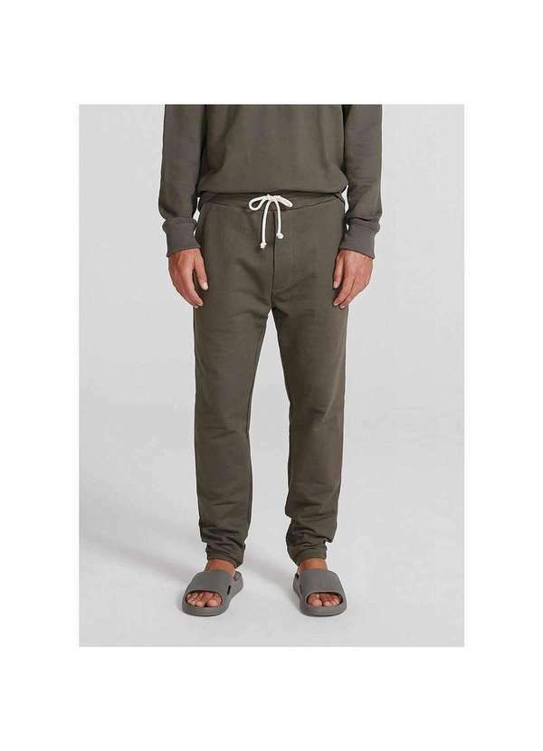 Hering - Calça Masculina em Moletom Sarjado Verde