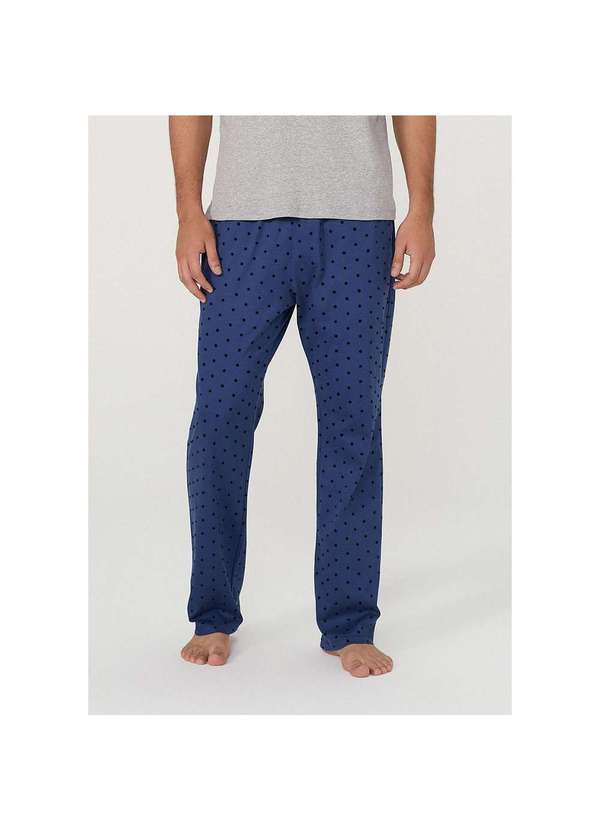 Hering - Calça Masculina Estampada em Malha de Algodão Azul