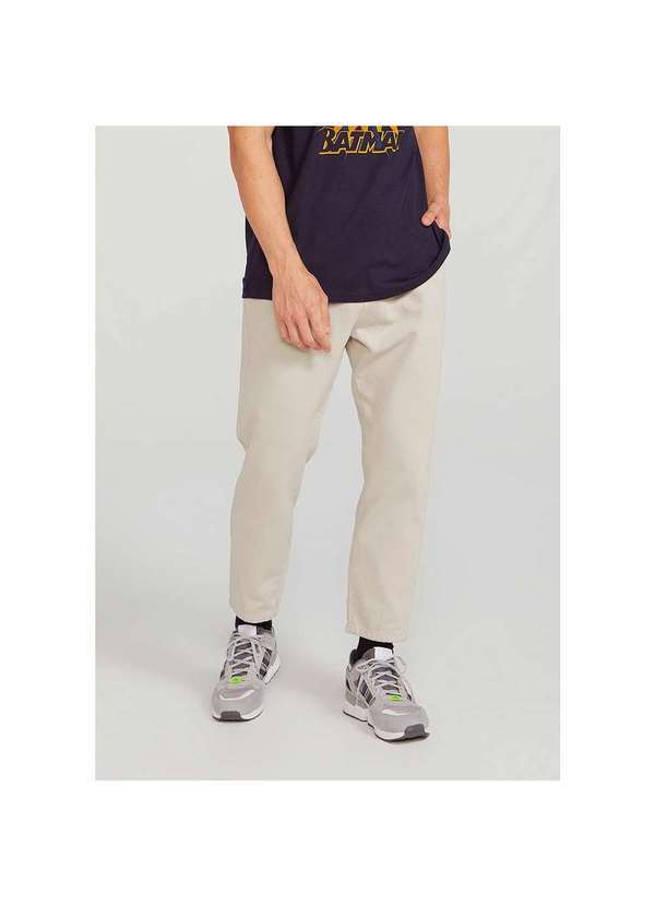 Hering - Calça Masculina Jogger em Sarja Marrom-Claro