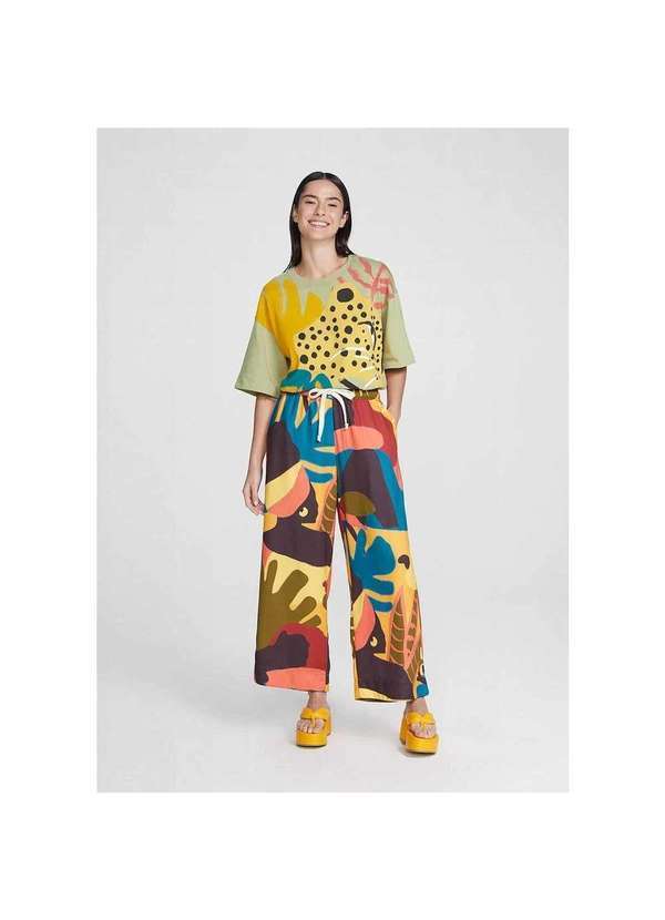 Hering - Calça Pantacourt Unissex Belezas Brasileiras Amarelo