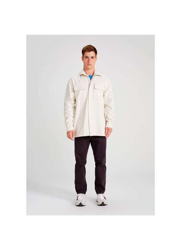 Hering - Camisa em Sarja Masculina Manga Longa Marrom-Claro 2