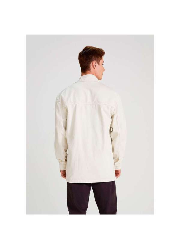 Hering - Camisa em Sarja Masculina Manga Longa Marrom-Claro 3