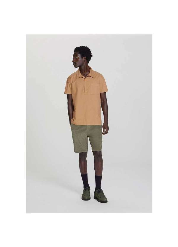 Hering - Camisa Masculina Polo Comfort com Bolso Laranja