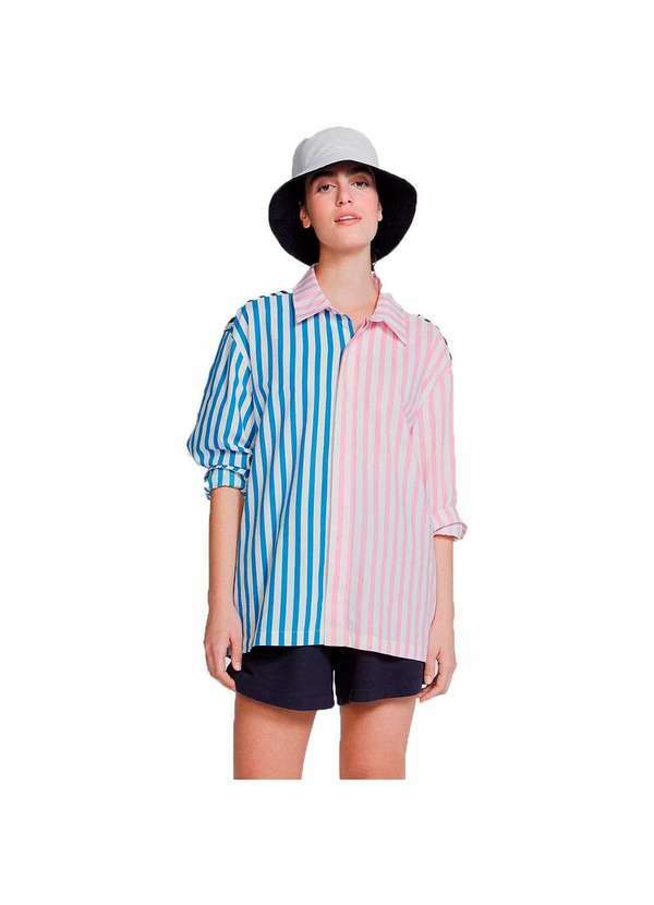 Hering - Camisa Oversized Listrada Básicos do Brasil Off-White